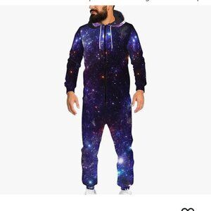 Unisex Adult 3D Printed Onesie With Zipper and Pockets